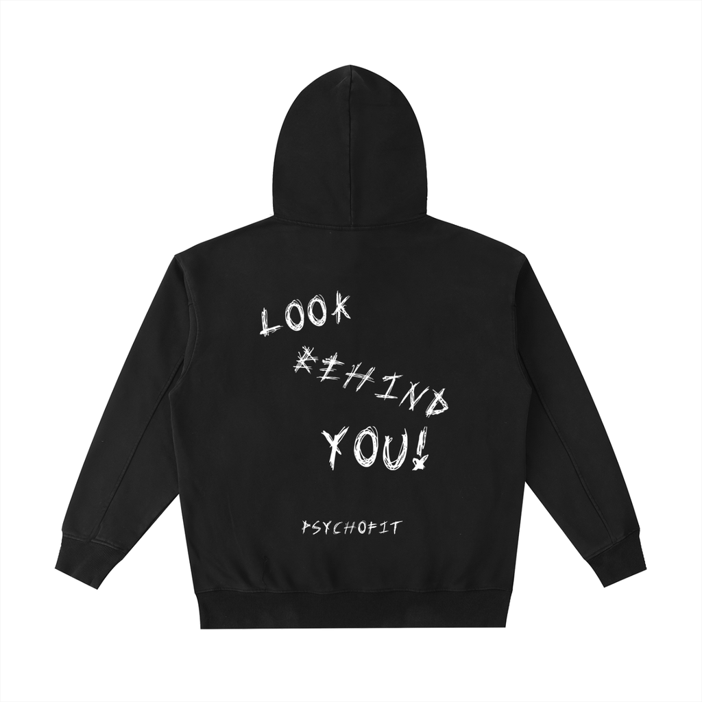 VINTAGE WASHED "LOOK BEHIND YOU" HOODIE (4X ONLY)