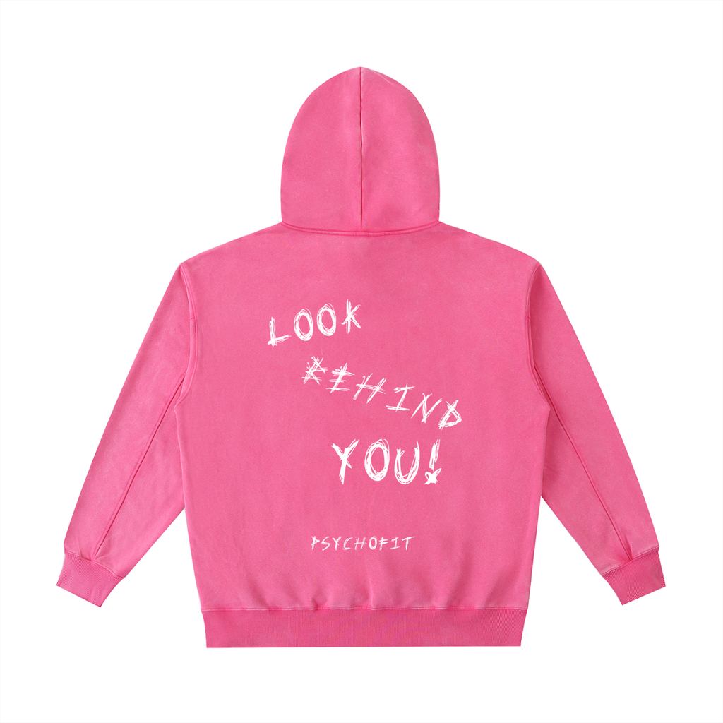 VINTAGE WASHED "LOOK BEHIND YOU" HOODIE (4X ONLY)