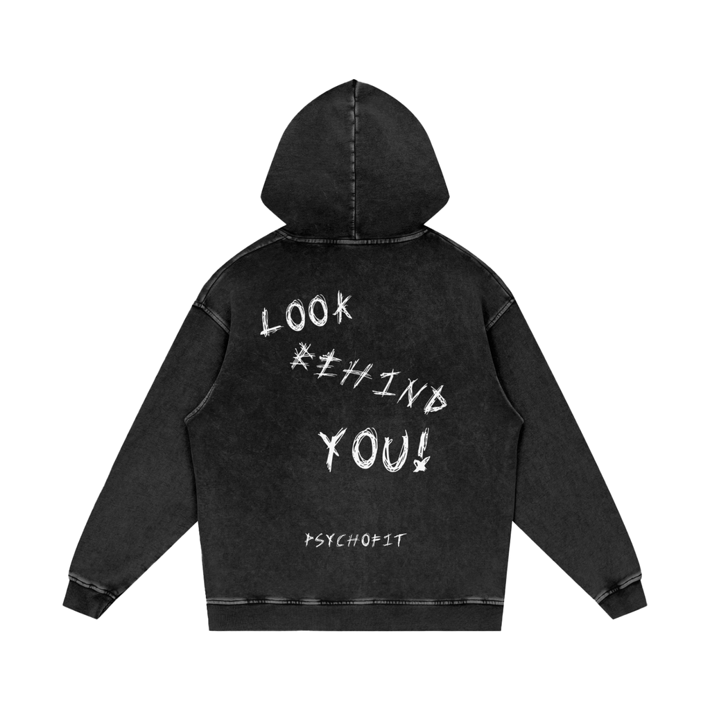 VINTAGE OVERSIZED "LOOK BEHIND YOU" HOODIE