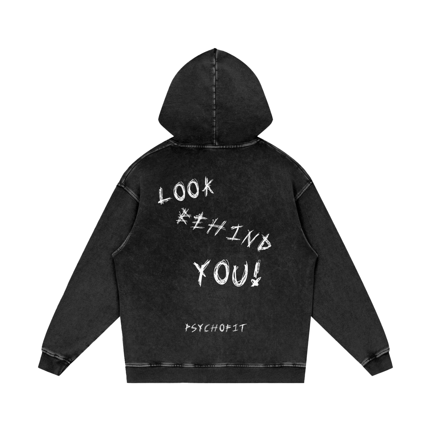 VINTAGE OVERSIZED "LOOK BEHIND YOU" HOODIE